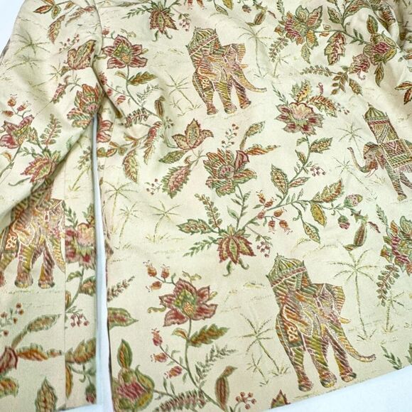 Vintage Talbot's Jacket Womens 4 Pure Silk Asian Elephant Corpcore New Button Up - Picture 9 of 10